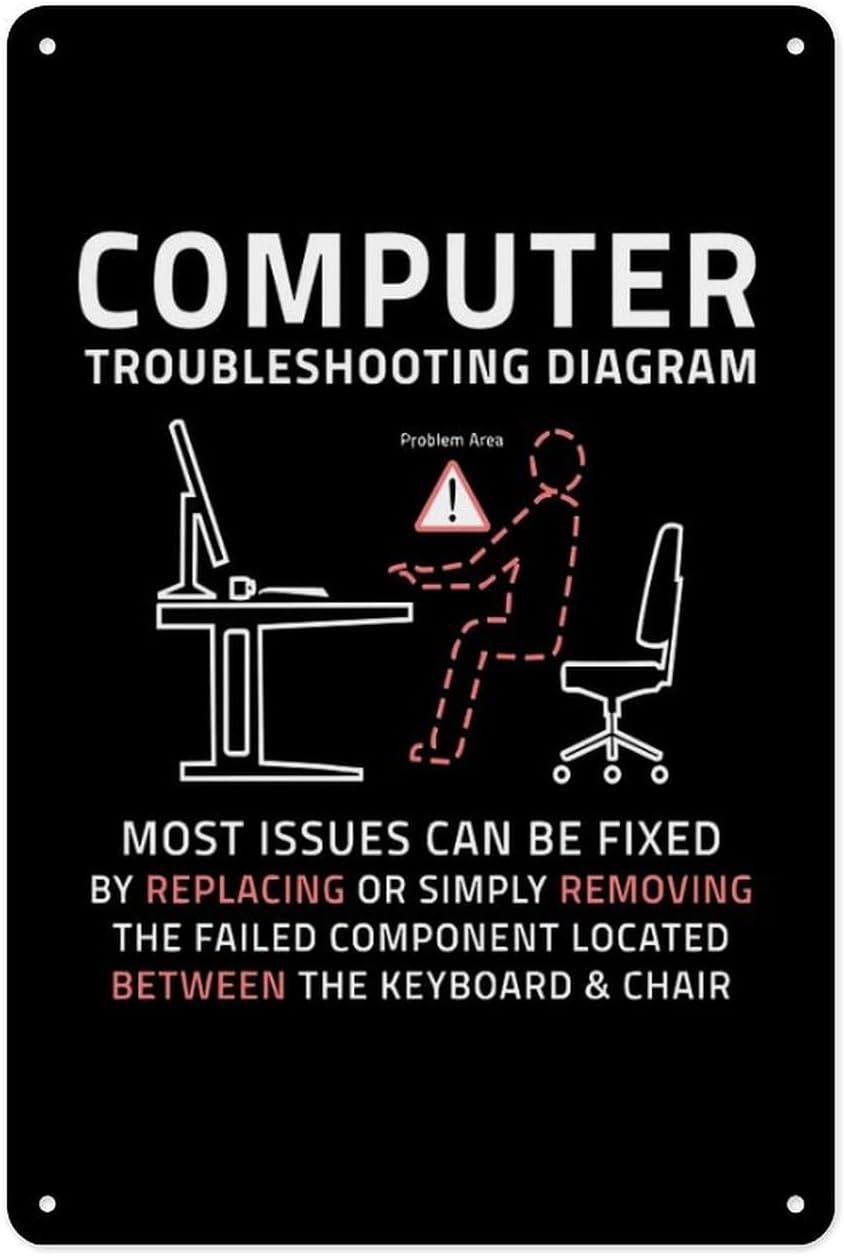 Office Tech Decor - 금속 양철 간판 8 X 12