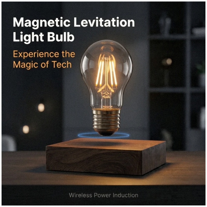 Office Tech Decor - 자석 부상 무선 LED 전구 데스크