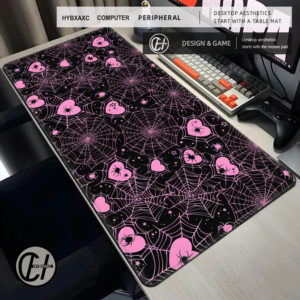 Office Tech Desk - 90x40 흰색 또는 분홍색 거미줄 하트