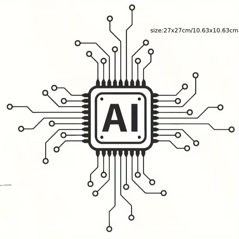 Office Tech Decor - AI 기술 회로 기판 비닐 벽