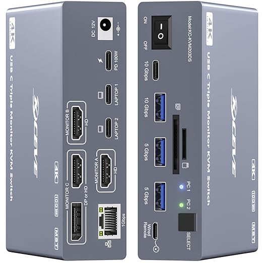 Docking Station Usb C - USB C KVM 스위치 3개 모니터