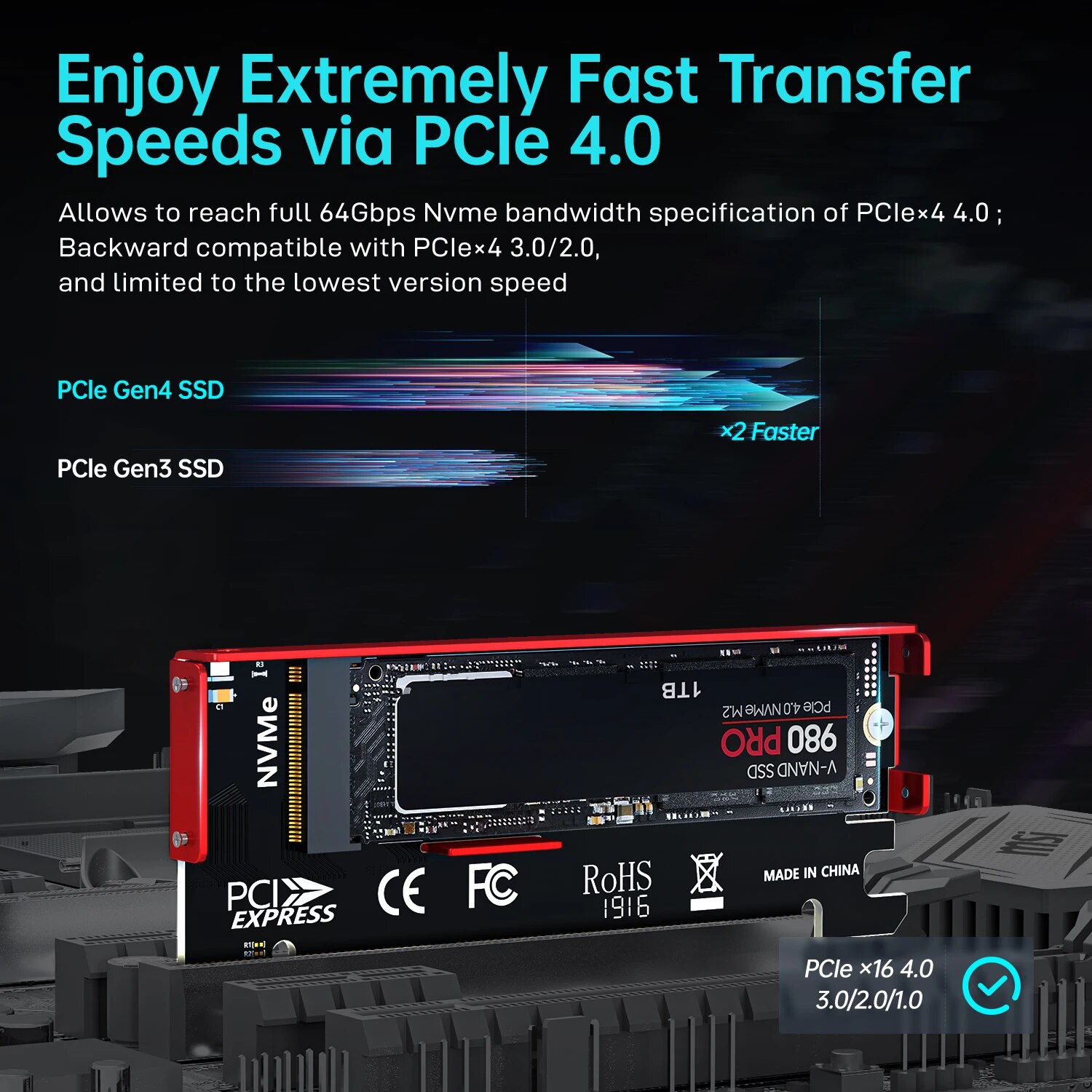 JEYI M.2 NVMe-PCIe 4.0 X16 어댑터 - Samsung Ssd 980 Pro 리뷰 및 가격