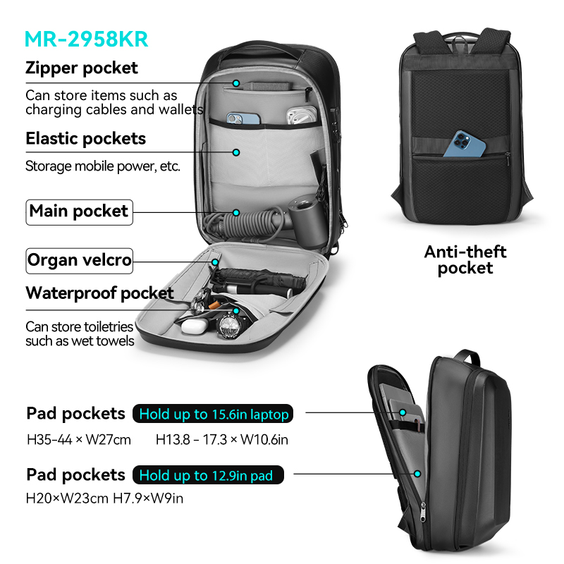 MARK RYDEN 도난 방지 통근용 백팩, TSA 잠 - Office Tech Backpack 리뷰 및 가격
