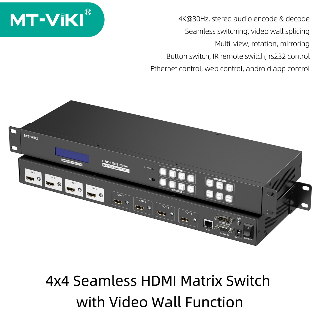 MT-VIKI 4x4 비디오 월 프로세스를 갖춘 원활한 - Hdmi Matrix Switch 리뷰 및 가격