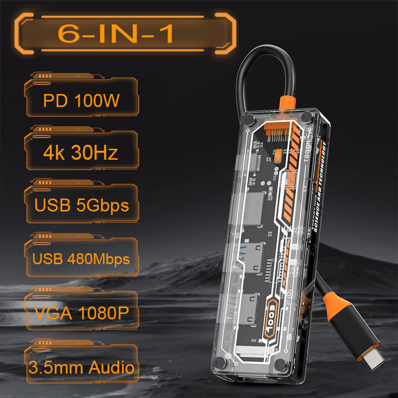 맥북 프로/에어용 6-in-1 USB-C 허브, 타입- - Docking Station Usb C 리뷰 및 가격