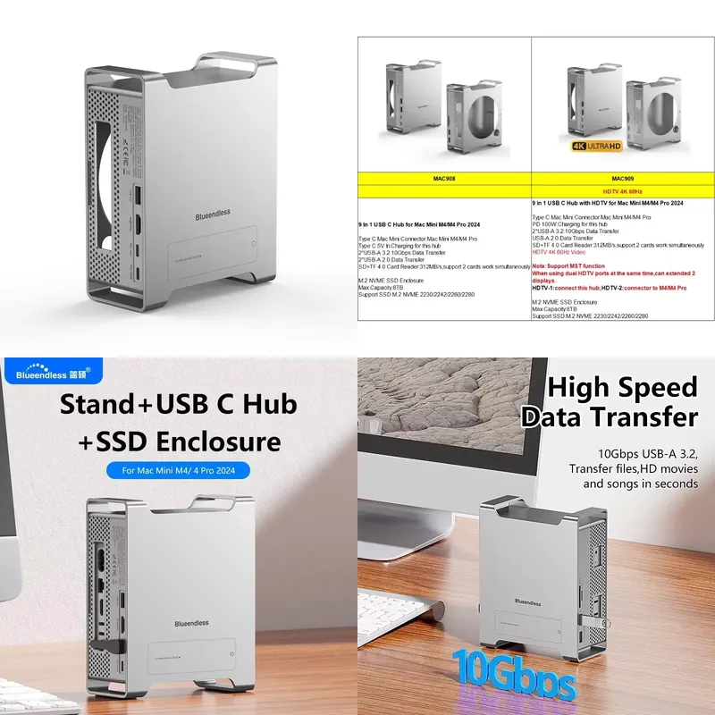 미니 M4 스탠드 허브 독 USB C 도킹 스테이션 1 - Docking Station Usb C 리뷰 및 가격
