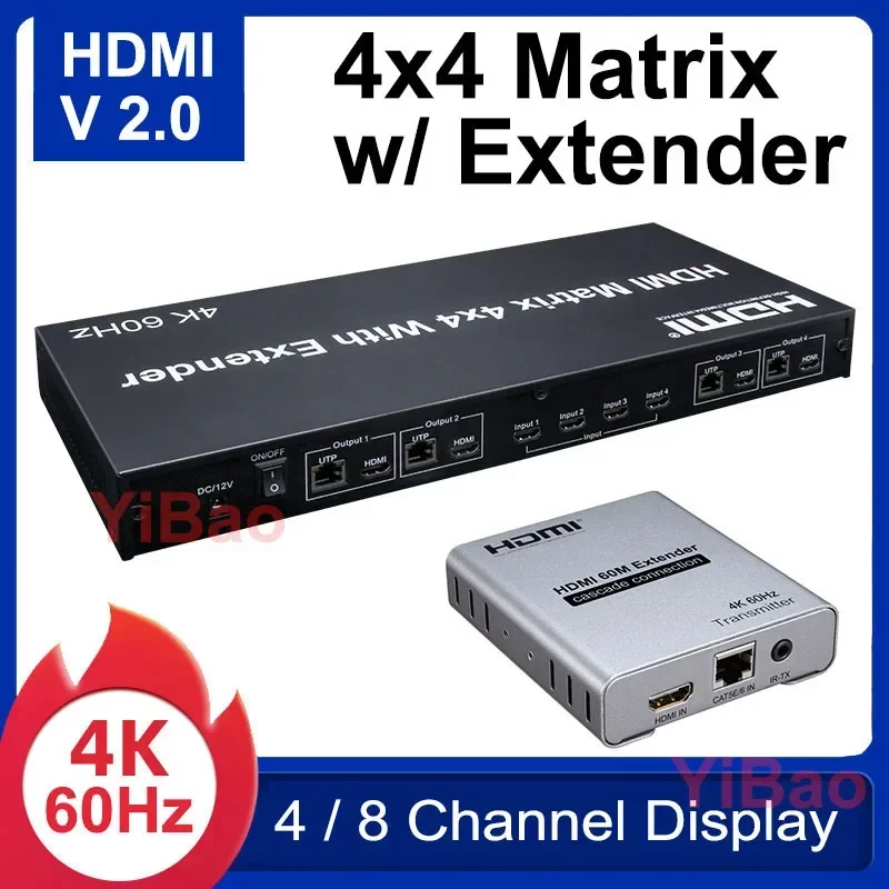 4K 60Hz 4X4 매트릭스 HDMI2.0 4x4 H - Hdmi Matrix Switch 리뷰 및 가격