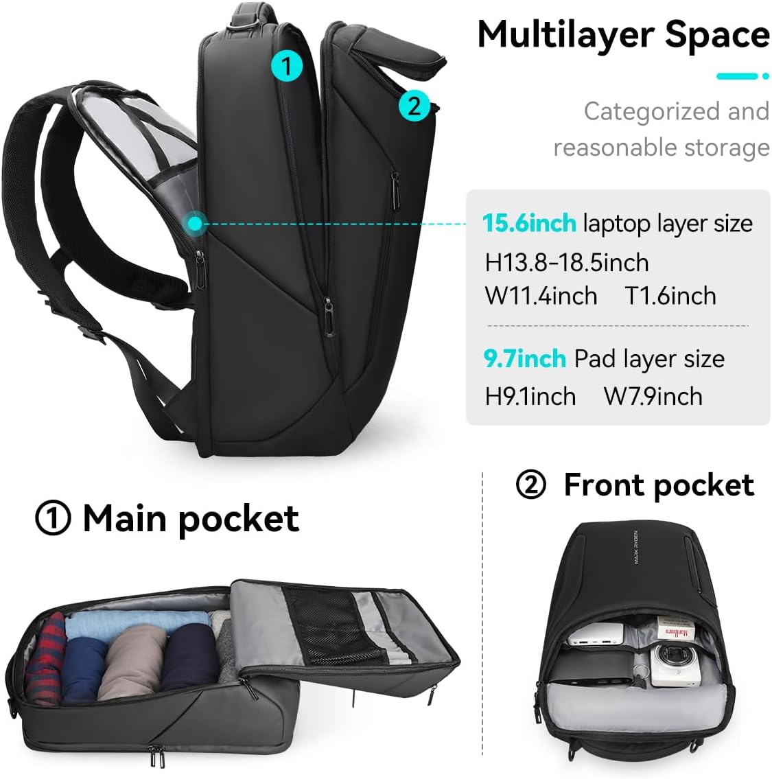 남성용 비즈니스 백팩, 17.3인치 노트북 백팩 |   - Office Tech Backpack 리뷰 및 가격